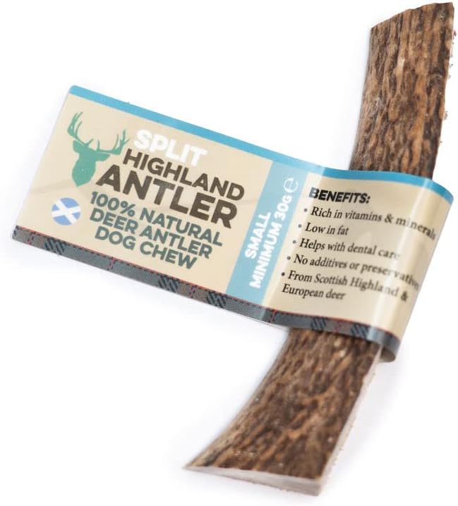 100% Natural SPLIT Antler Dog Chews The Hypo-Allergenic Dog Chew Like Stagbar (Weight - Small 30 - 50g), Size May Vary