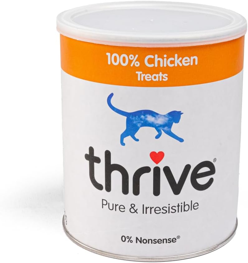 Thrive 100% Chicken Breast Freeze-Dried Cat Treats – Single Ingredient, High Protein – Grain Free – 170g MaxiTube