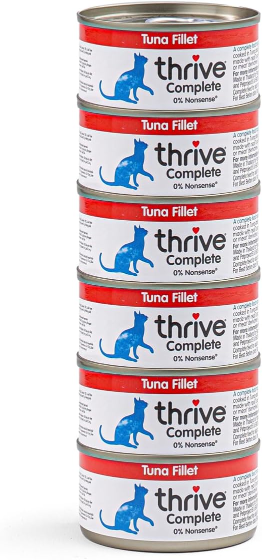 Thrive Complete Tuna Fillet Wet Cat Food Cans – Adult & Senior – 6 x 75g Cans