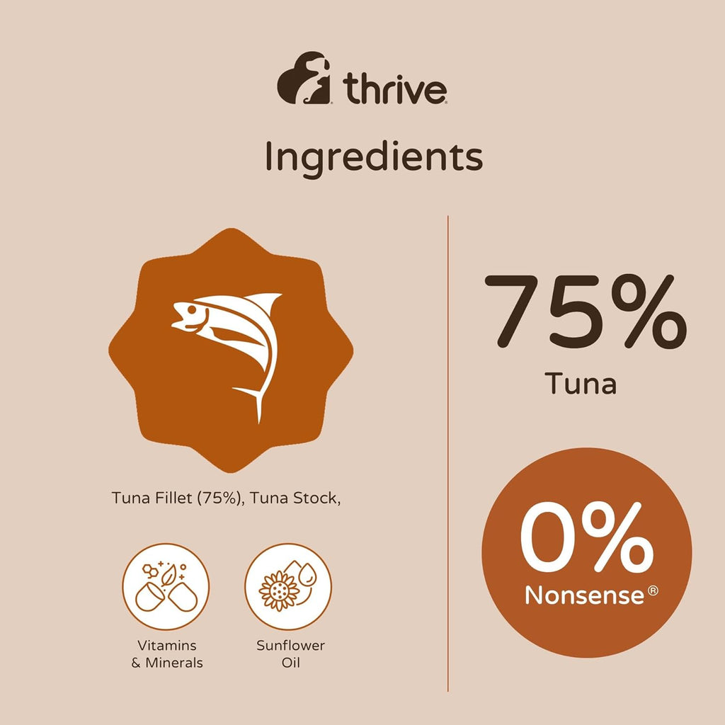Thrive Complete Tuna Fillet Wet Cat Food Cans – Adult & Senior – 6 x 75g Cans