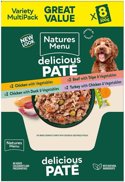 Natures Menu - Wet Dog Food - Multipack Pouches for Adult Dogs - Mixed Variety - 8 x 300g