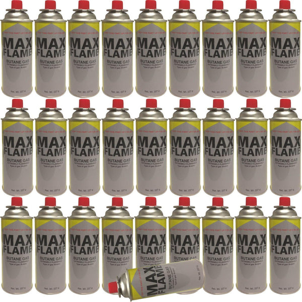 New 28 PC X MAX Flame Butane Gas Bottle CANISTERS 28PC Bottles for Cooker Heater Stove BBQ Camping Pack of 28 By SMART SHOPPING