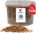 1 Litre - Mealworms Tub Wild Bird Food – High Energy, No Mess Bird Feed