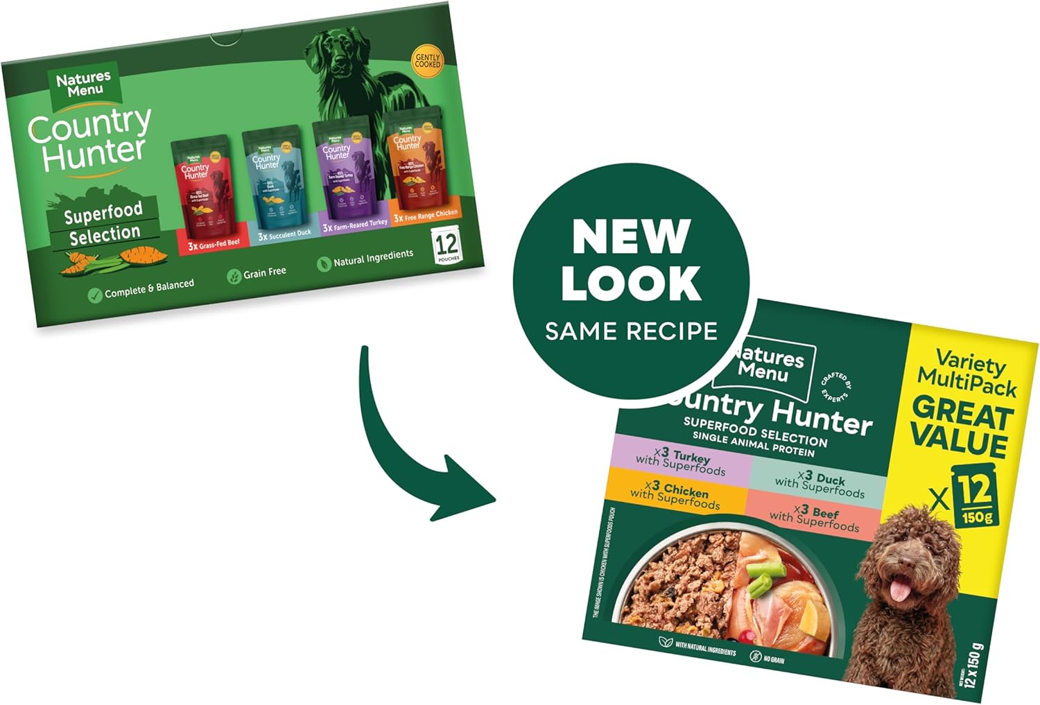 Country Hunter Natures Menu Superfood Selection Pouches for Dogs (12x 150 g)