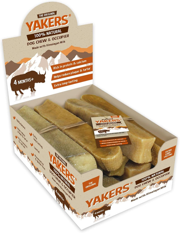 YAKERS Original Natural Dog Chews, Medium (Pack of 20) - Healthy Himalayan Chews, Natural Dog Treats & Occupier, Long-Lasting Chew Bars for All Breeds
