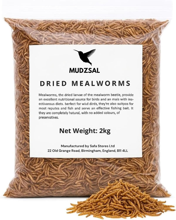 Premium 2-Kg Mealworms Bag for Wild Birds – Natural High-Protein, High-Energy Feed, Mess-Free Food for All Bird Species