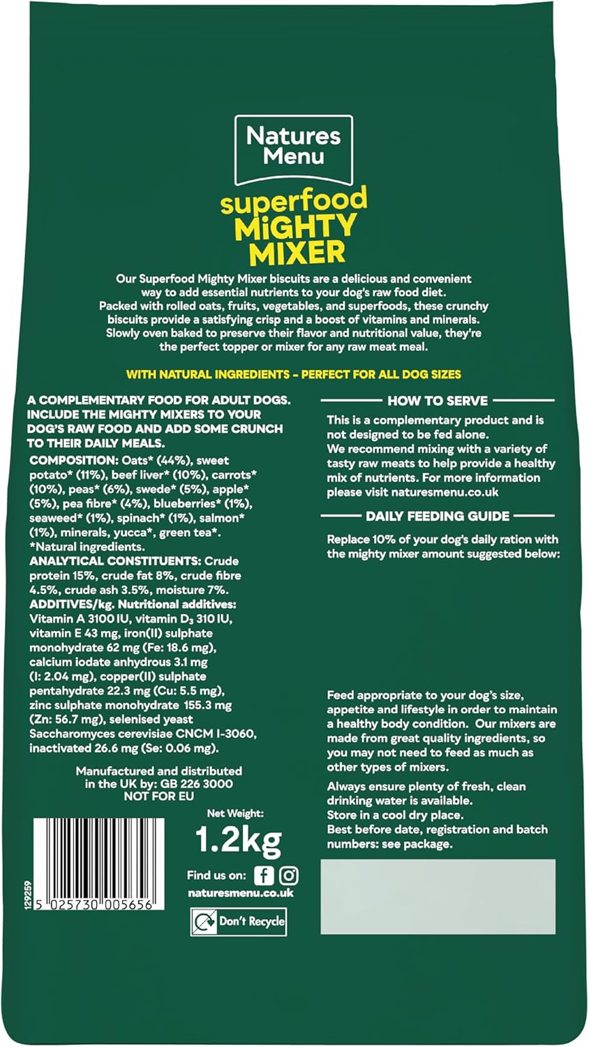 Natures Menu Dog Food Country Hunter Mighty Mixers - 1,2kg