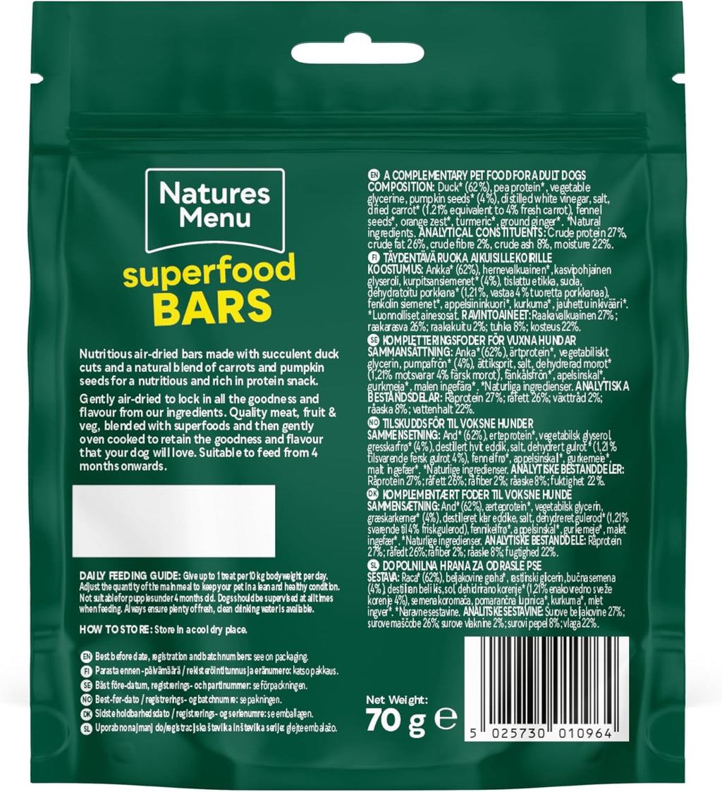 Natures Menu Superfood Snacks with Duck - 9 x 70g