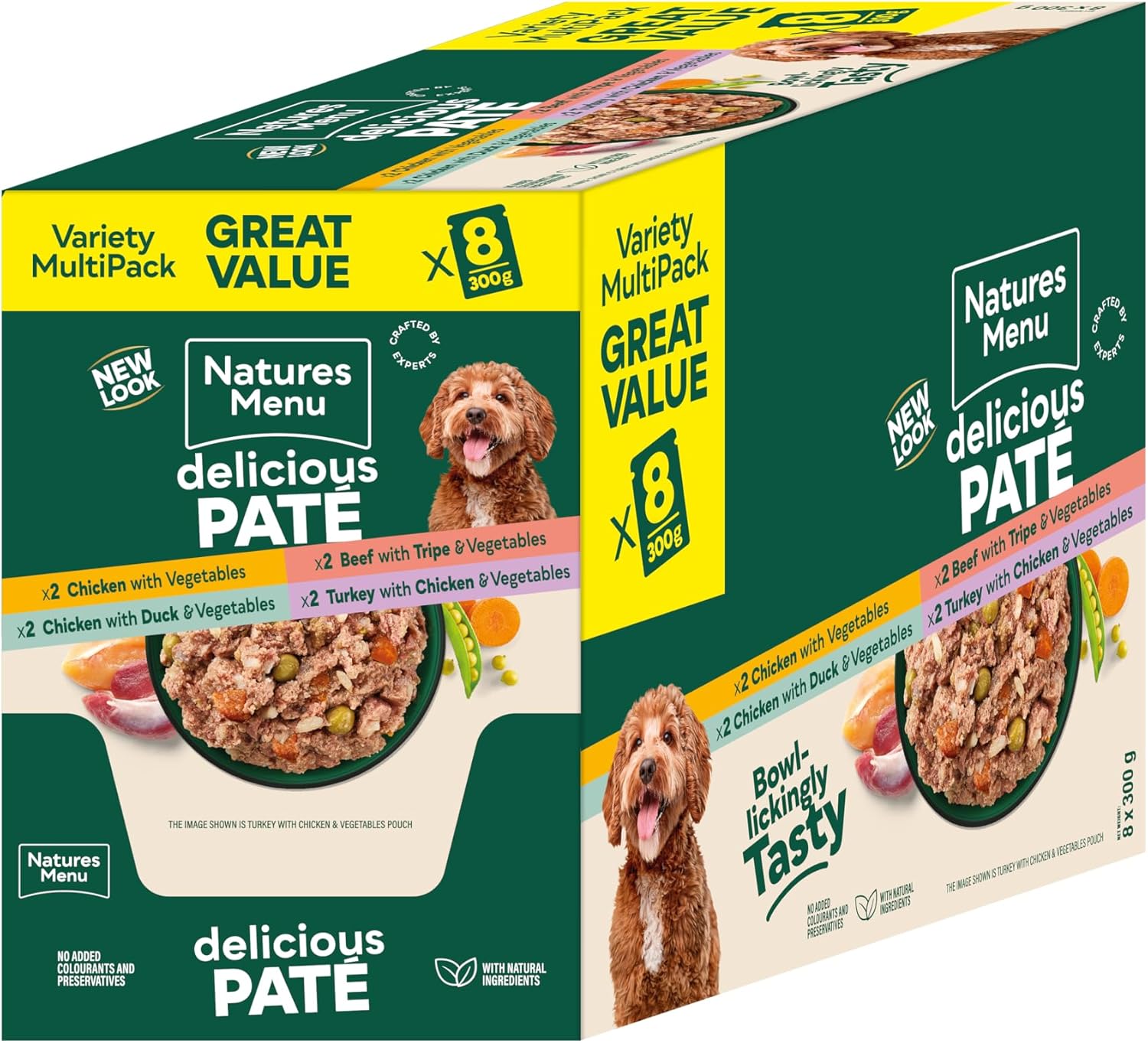 Natures Menu - Wet Dog Food - Multipack Pouches for Adult Dogs - Mixed Variety - 8 x 300g