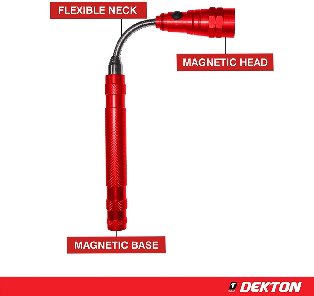 Dekton Dt Magnetic Flexi Head Pickup Tool With Led Light Safastoresltd