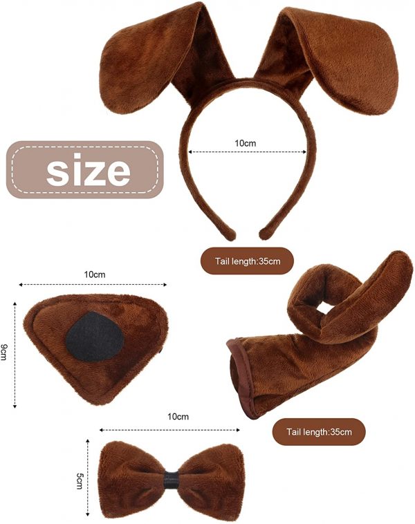 5 Pieces Puppy Dog Costume Set Included Dog Ears Headband image2